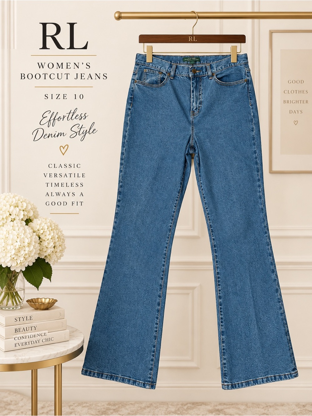 Lauren Jeans Co Ralph Lauren Classic Bootcut Jeans Women’s 10 NWT Medium Was